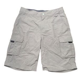 Boys sz M 8-10 Cargo synthetic shorts in dr gray adjustable quick dry adventure